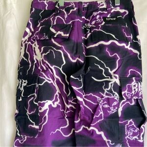 NWOT RIPNDIP Purple and Black Men’s Lightning Cargo Pants